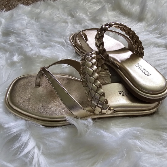 Alba Braided Metallic Faux Leather Slide Sandal - Picture 3 of 7